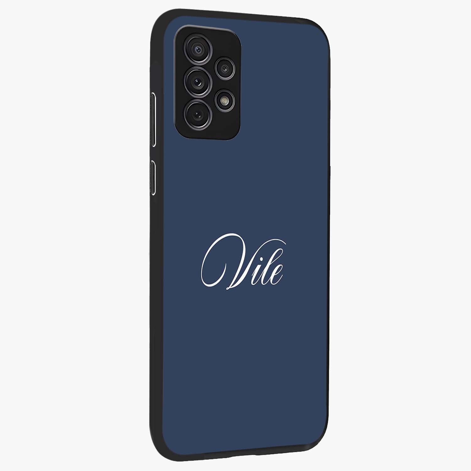 Blue Vintage Floral Pattern Glass Case displayed in angled mockup highlighting classic blue floral pattern and retro aesthetic design.