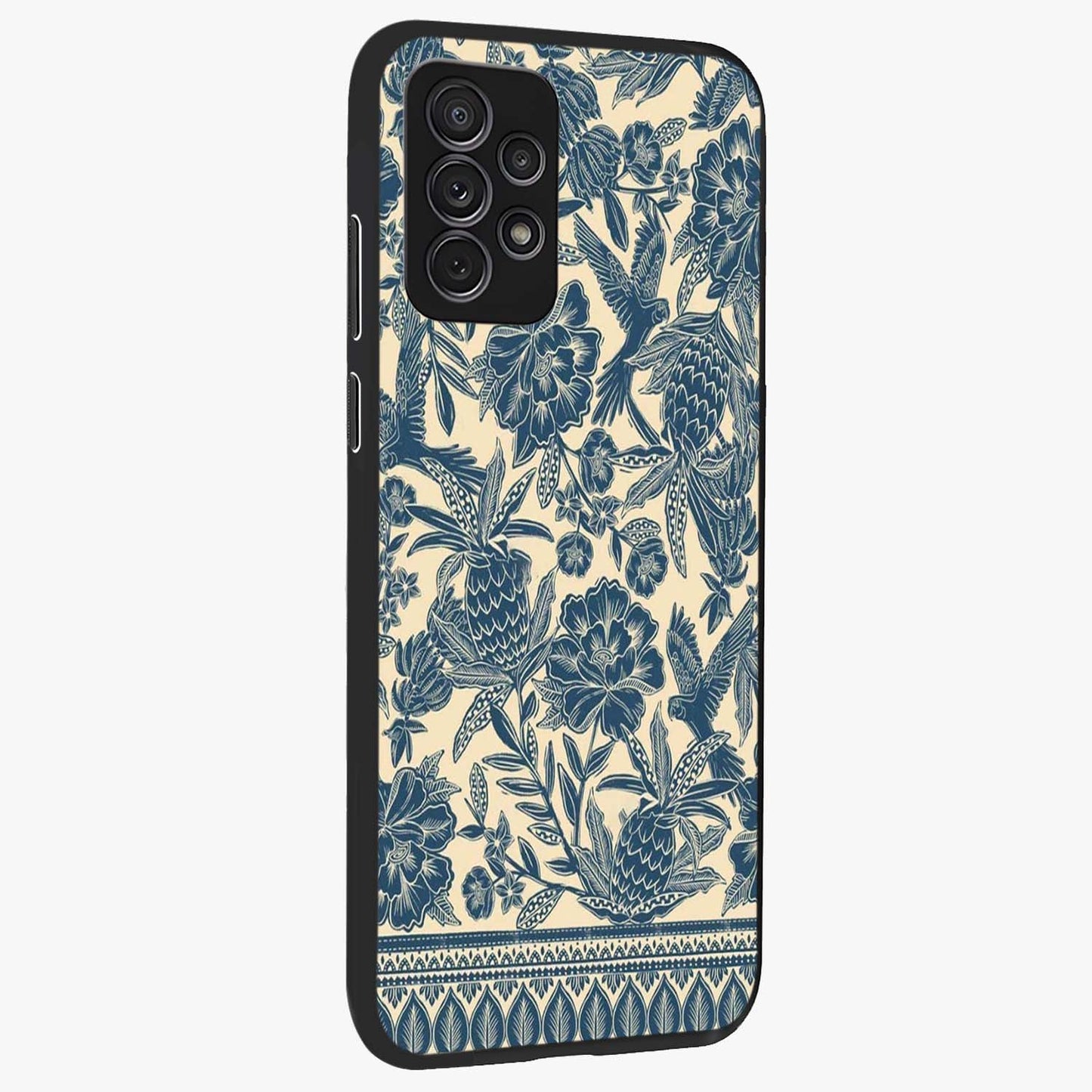 Heirloom Wild Bloom Glass Case upright view showcasing delicate wildflower artwork with timeless floral theme.