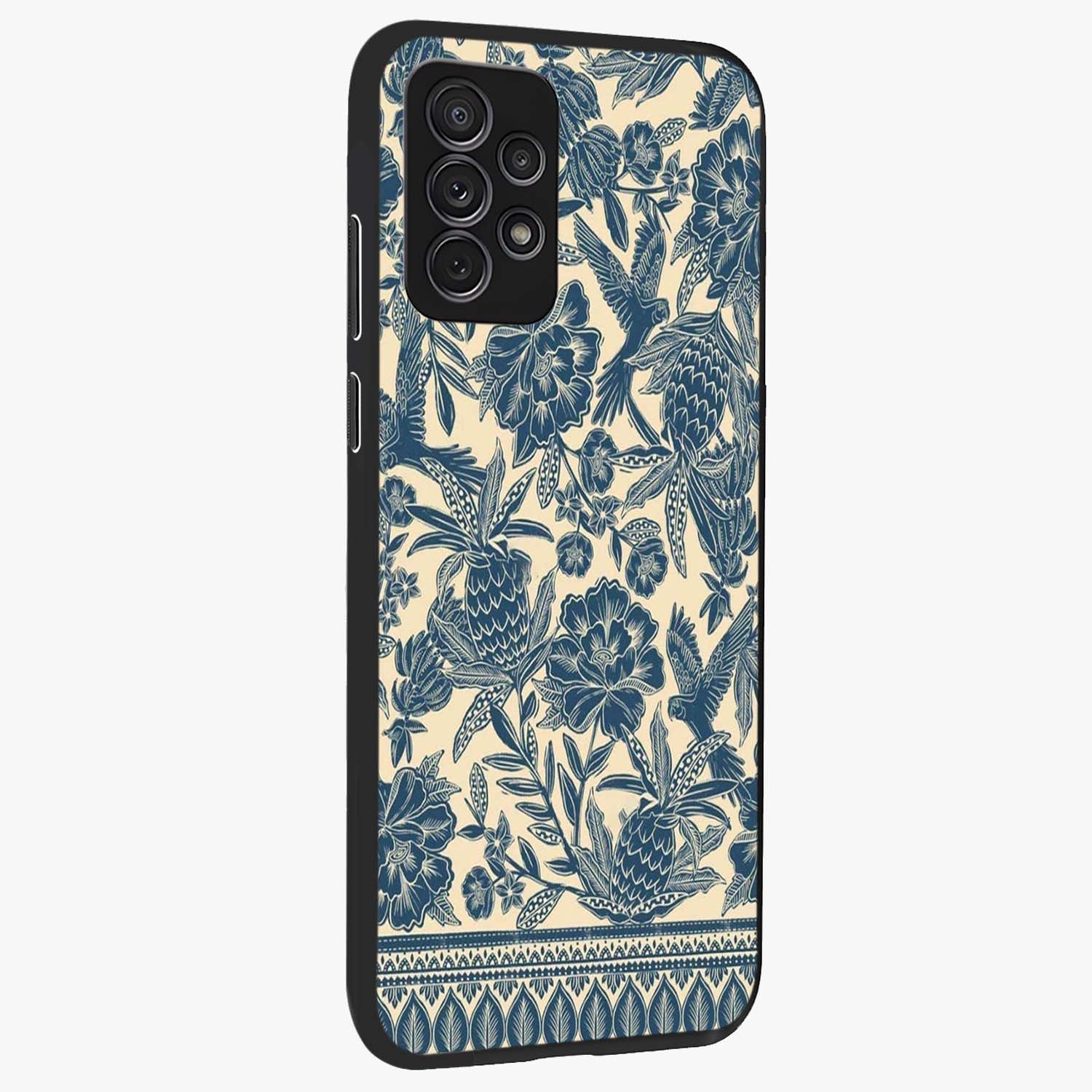 Heirloom Wild Bloom Glass Case upright view showcasing delicate wildflower artwork with timeless floral theme.