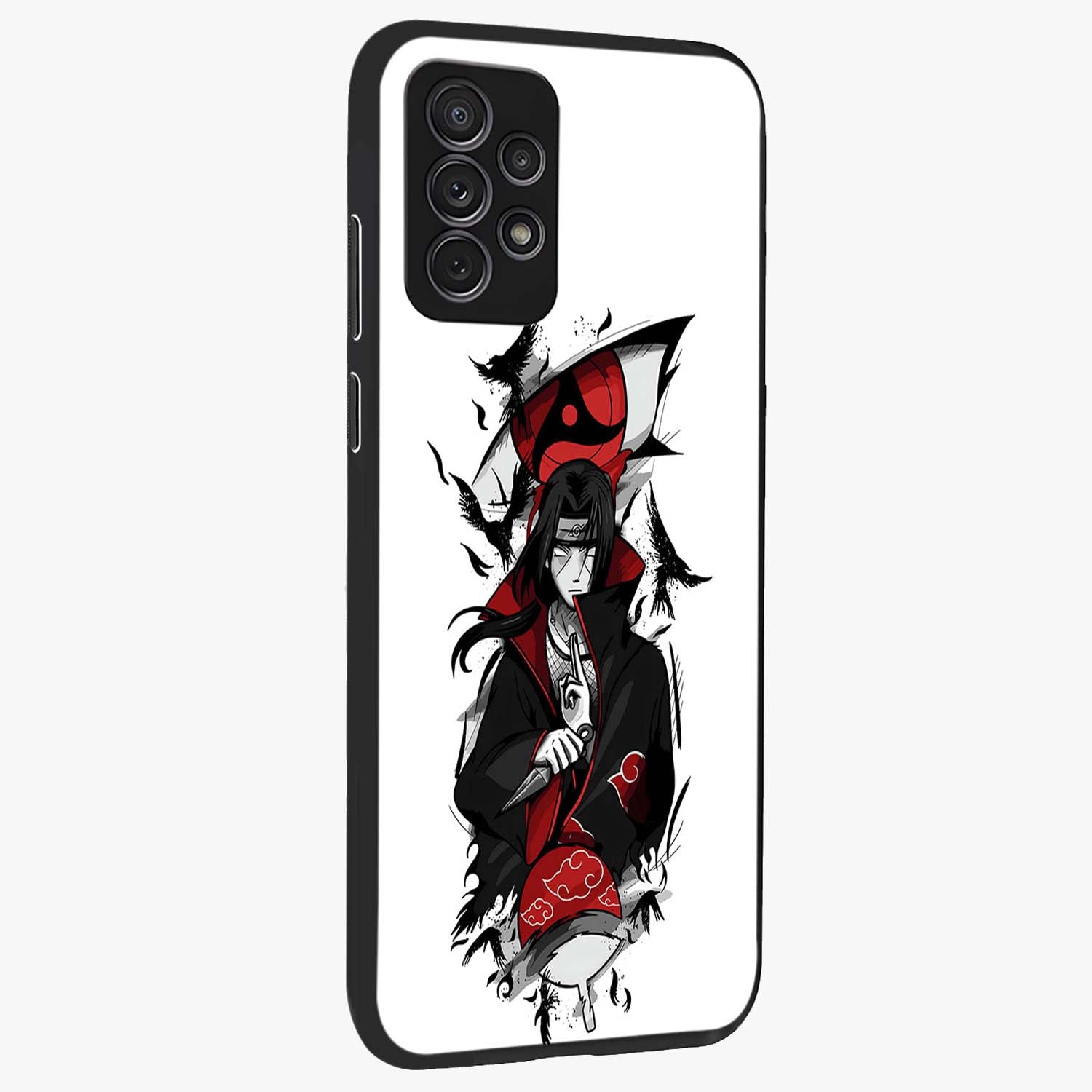 Itachi Limited Edition Naruto Anime Glass Case upright view showcasing intense anime artwork with powerful character theme.