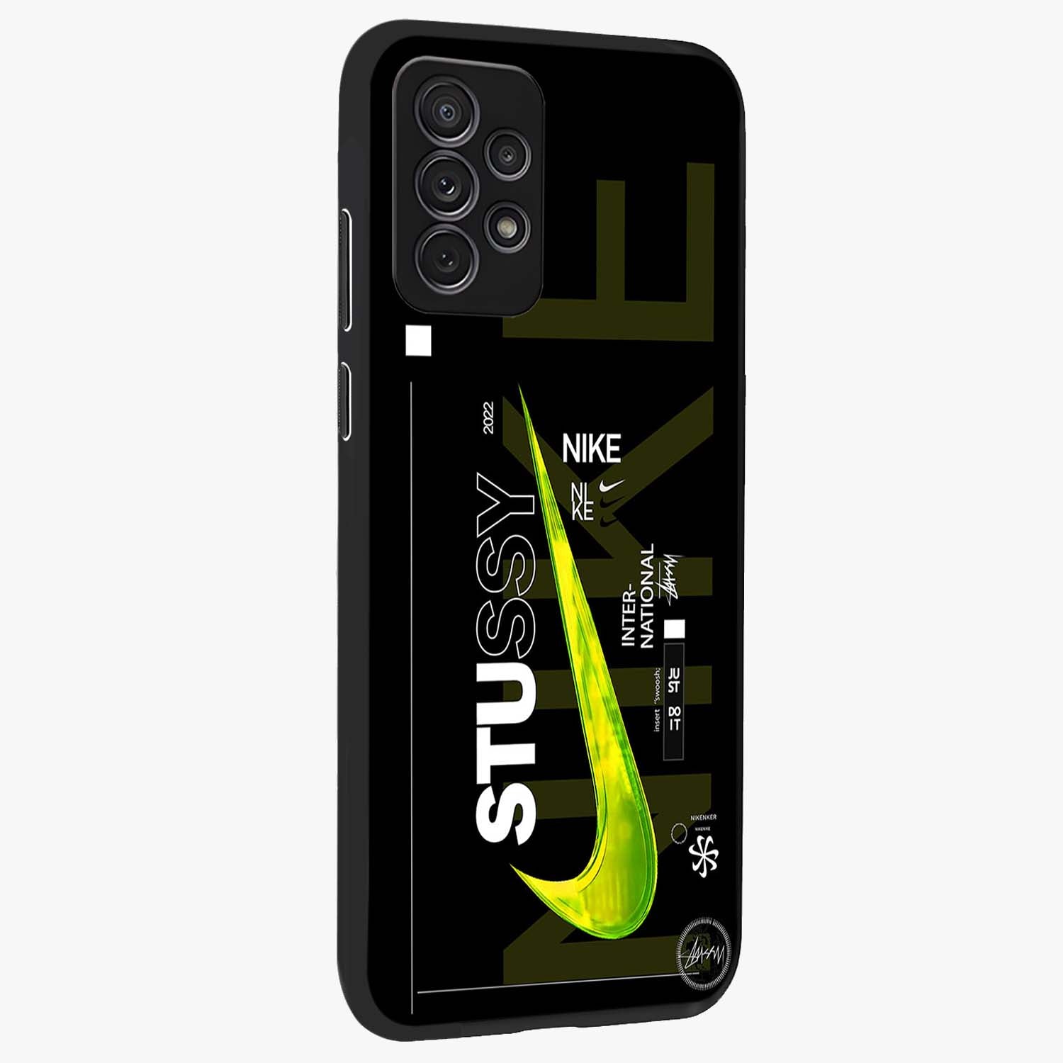 Neon Street Edition Glass Case upright view showcasing colorful neon artwork with modern street culture theme.