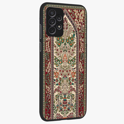 Persian Inspired Glass Case upright view showcasing decorative Persian artwork with rich heritage theme.