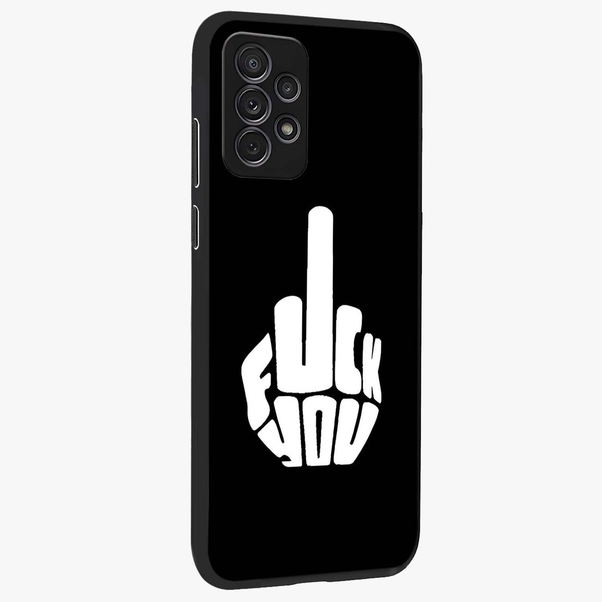 Rebel Mode On Glass Case upright view showcasing striking statement artwork with bold rebellious theme.