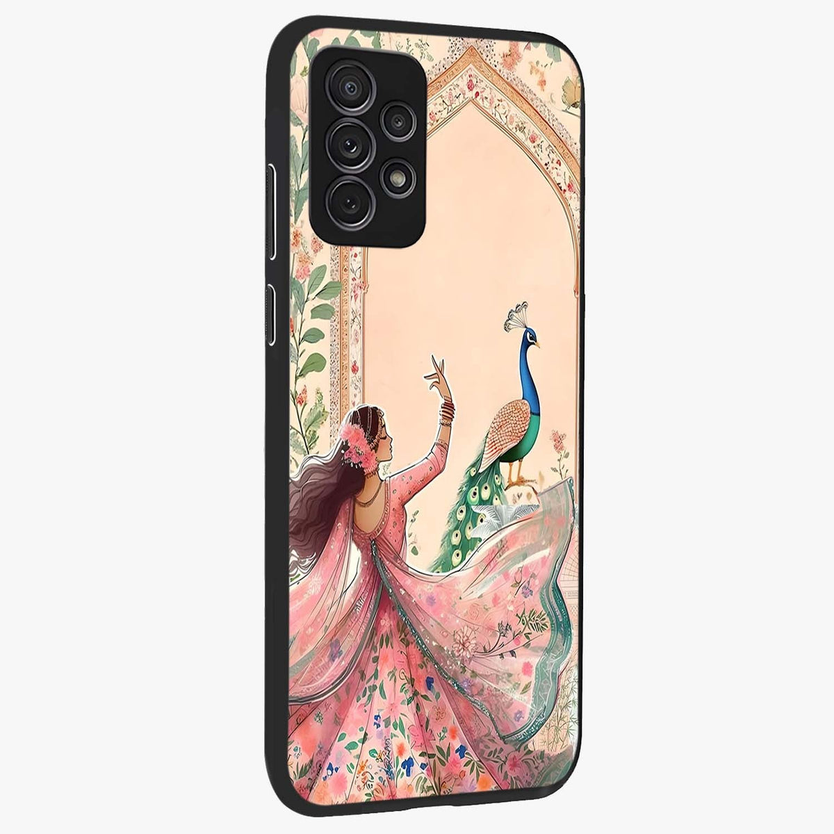 Royal Grace Muse Glass Case upright view showcasing stylish artistic artwork with sophisticated royal theme.