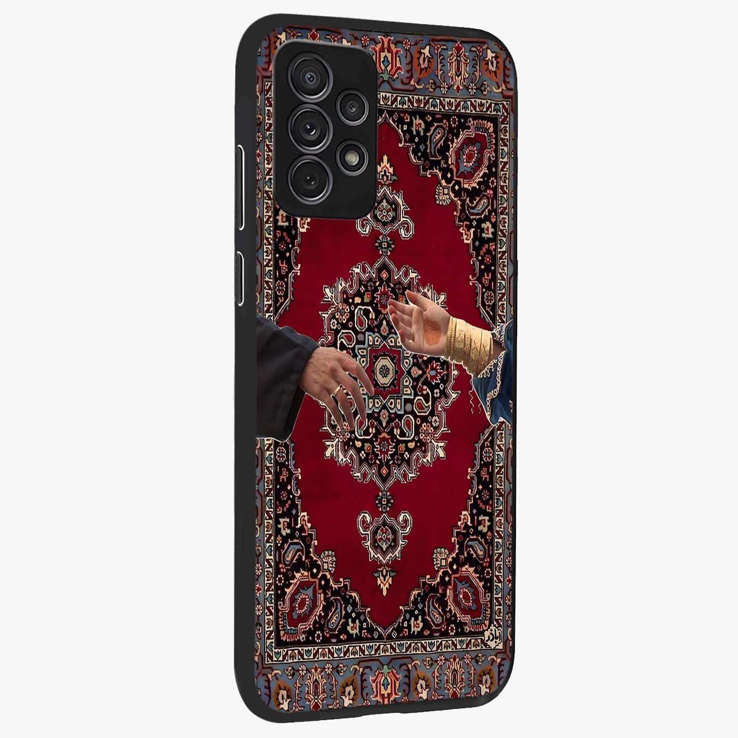 Royal Touch Reach Glass Case upright view showcasing stylish royal inspired artwork with graceful theme.