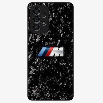 Carbon Speed Mark Glass Case showing flat back view with sporty carbon pattern artwork and glossy glass finish.