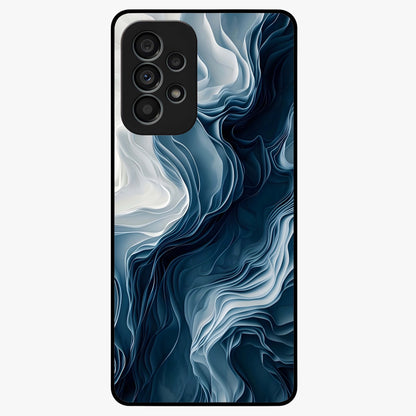 Ethereal Paper Marble Glass Case showing flat back view with soft marble paper texture artwork and glossy glass finish.
