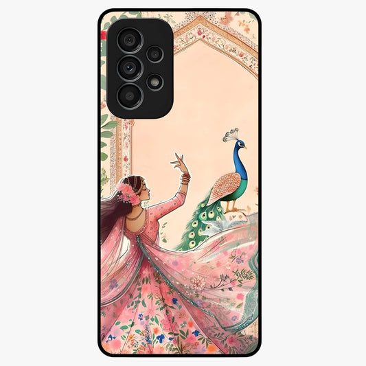 Royal Grace Muse Glass Case showing flat back view with elegant artistic artwork and glossy glass finish.