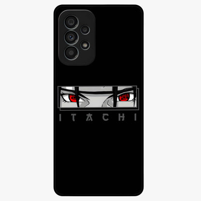 Scarlet Gaze Dominance Glass Case showing flat back view with striking red themed artwork and glossy glass finish.