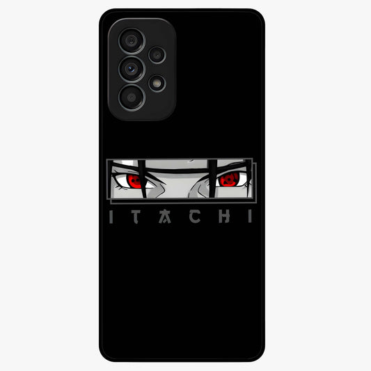 Scarlet Gaze Dominance Glass Case showing flat back view with striking red themed artwork and glossy glass finish.