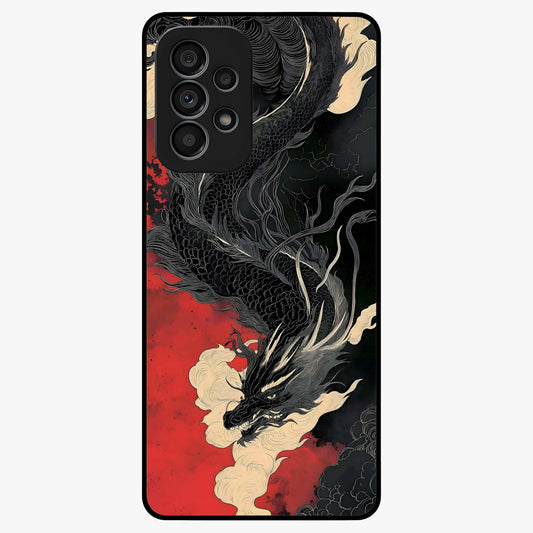 Shadow Dragon Fury Glass Case showing flat back view with fierce dragon artwork and glossy glass finish.