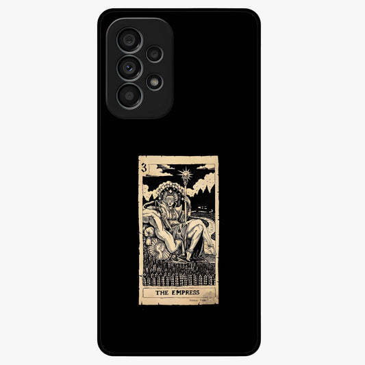 The Empress Glass Case showing flat back view with regal feminine artwork and glossy glass finish.