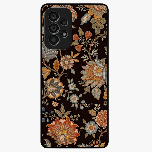 Vintage Floral Dream Glass Case showing flat back view with classic floral artwork and glossy glass finish.