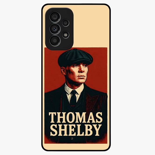 Vintage Mafia Authority Glass Case showing flat back view with bold vintage mafia inspired artwork and glossy glass finish.