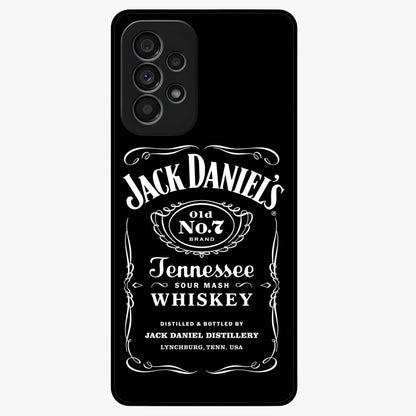 Vintage Whiskey Heritage Glass Case showing flat back view with classic whiskey inspired artwork and glossy glass finish.