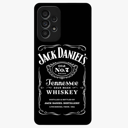 Vintage Whiskey Heritage Glass Case showing flat back view with classic whiskey inspired artwork and glossy glass finish.