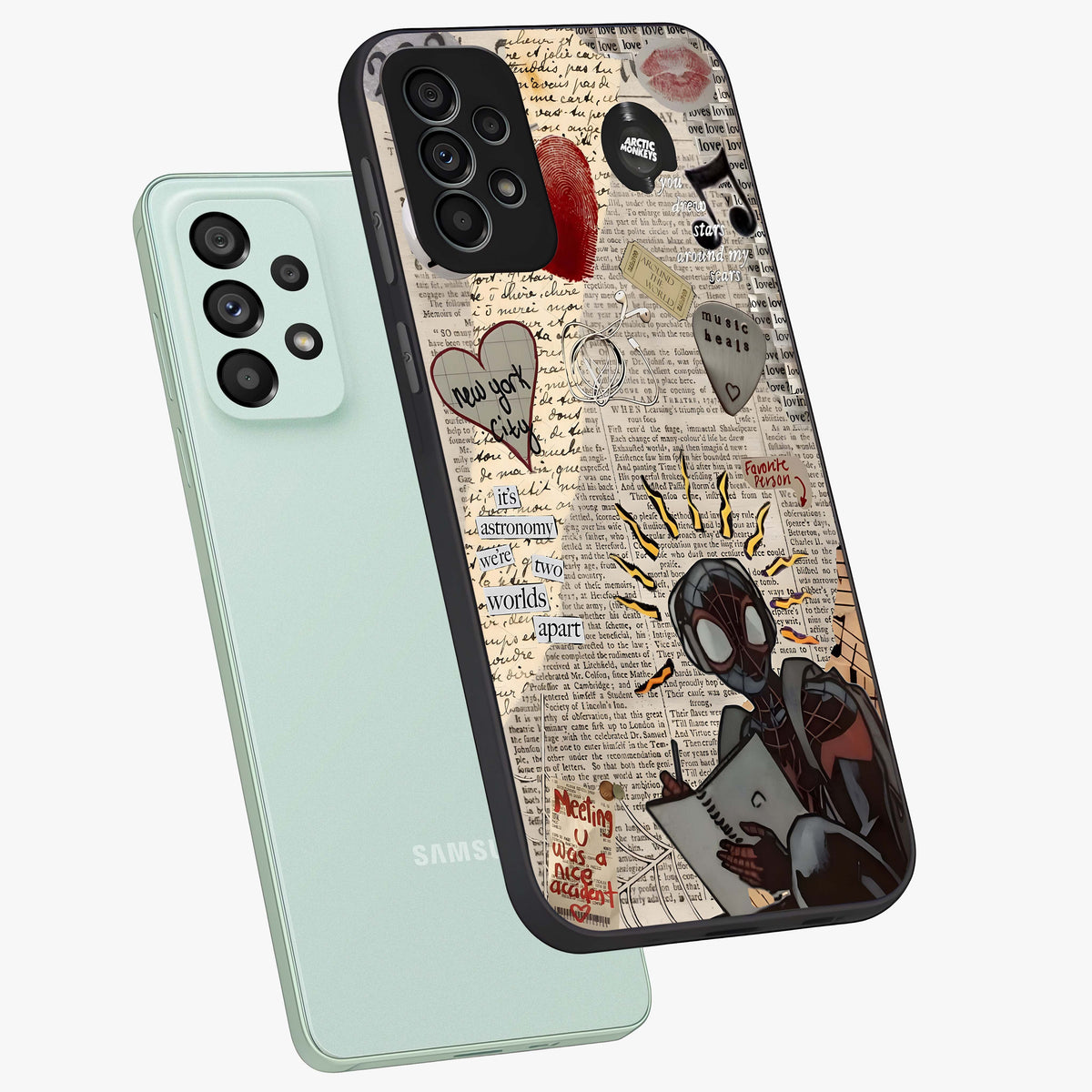 City Dream Sketch Glass Case displayed in angled mockup highlighting minimal city illustration with aesthetic sketch style.