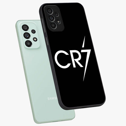 Cr7 Elite Strike Glass Case displayed in angled mockup highlighting powerful sports graphic with bold athletic theme.