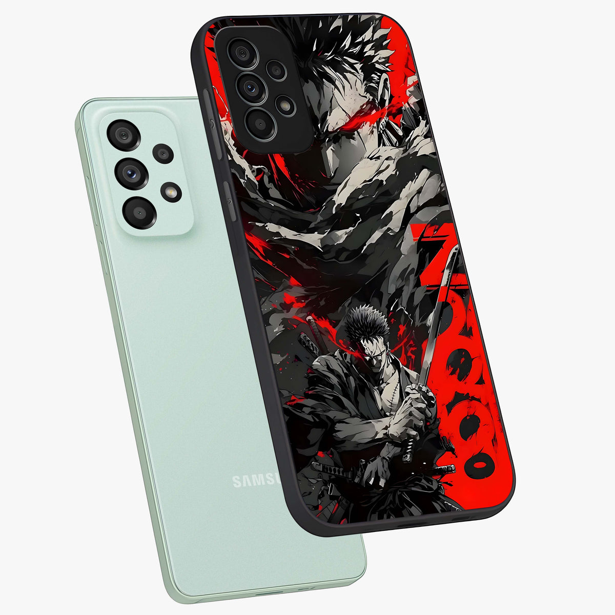 Demon Sword Resolve Glass Case displayed in angled mockup highlighting powerful demon sword illustration with dark fantasy aesthetic.