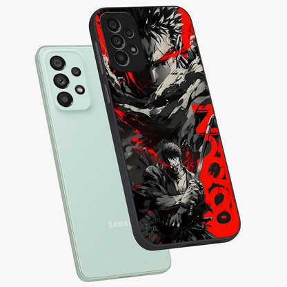 Demon Sword Resolve Glass Case displayed in angled mockup highlighting powerful demon sword illustration with dark fantasy aesthetic.