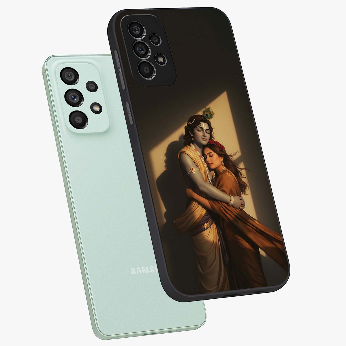 Divine Eternal Love Glass Case displayed in angled mockup highlighting elegant divine inspired design with peaceful aesthetic.