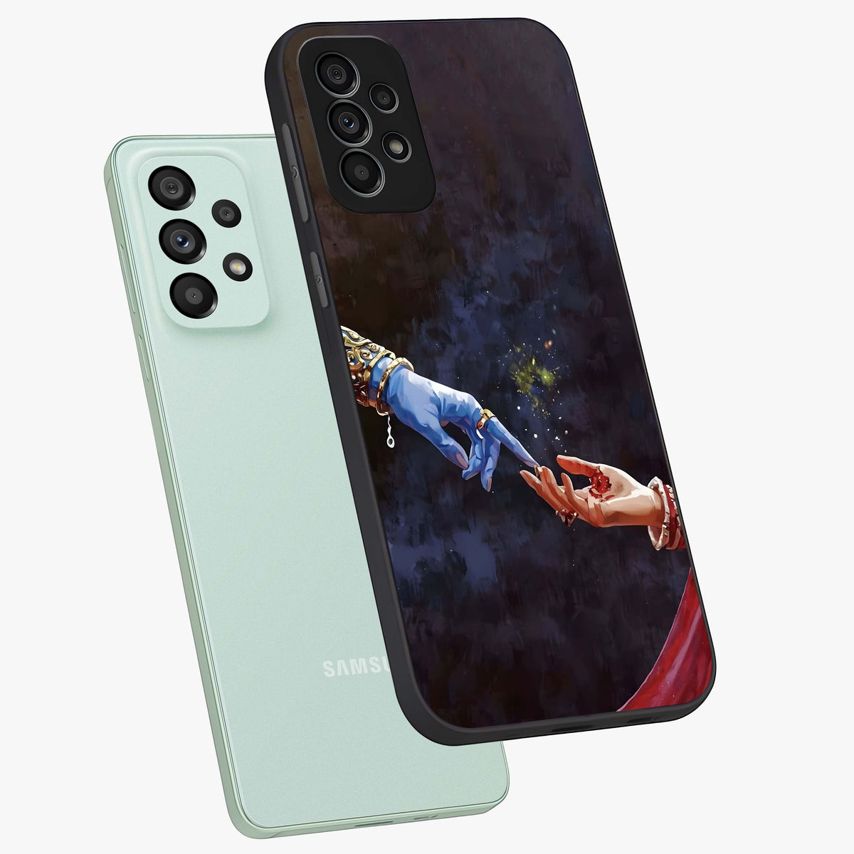 Divine Touch Eternal Glass Case displayed in angled mockup highlighting elegant divine inspired design with calm aesthetic style.