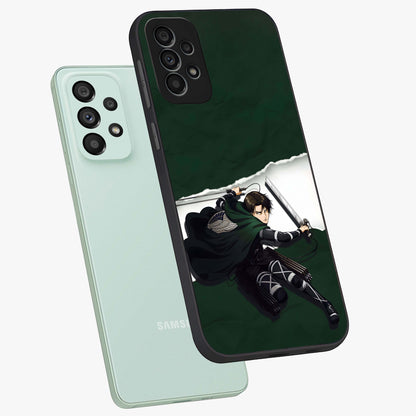 Emerald War Vanguard Glass Case displayed in angled mockup highlighting intense battle inspired design with emerald tone aesthetic.