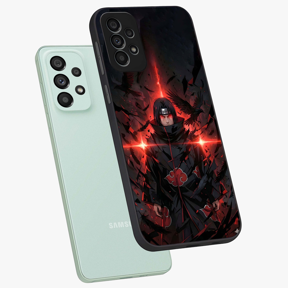 Focused Blade Discipline Glass Case displayed in angled mockup highlighting clean minimal text artwork with modern aesthetic style.