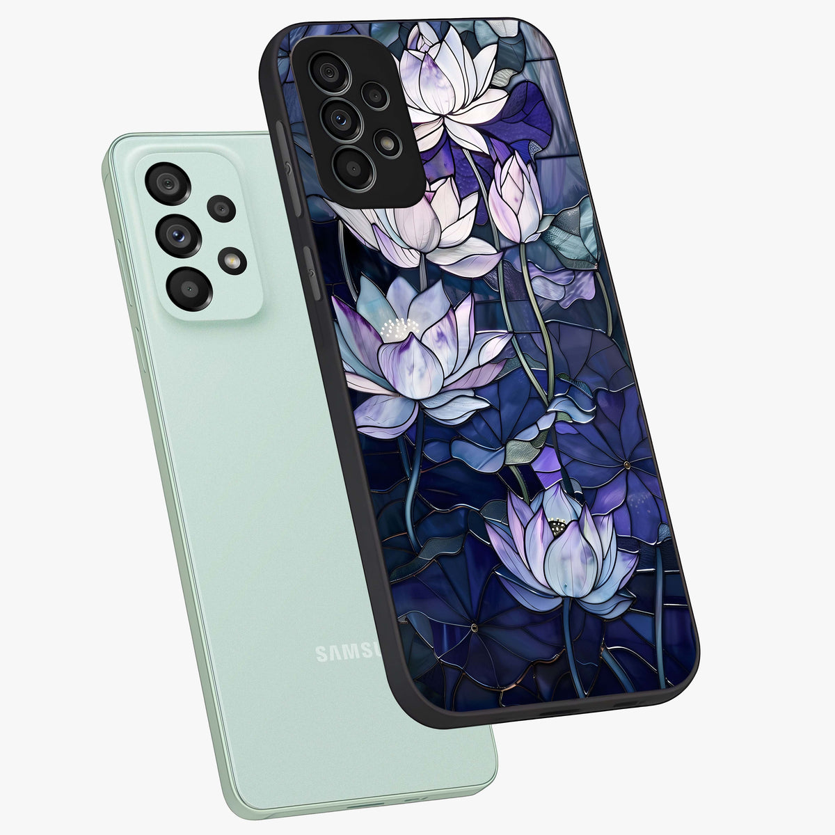 Gloss Petal Rush Glass Case displayed in angled mockup highlighting vibrant petal design with elegant floral aesthetic.