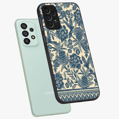Heirloom Wild Bloom Glass Case displayed in angled mockup highlighting botanical bloom design with classic aesthetic style.