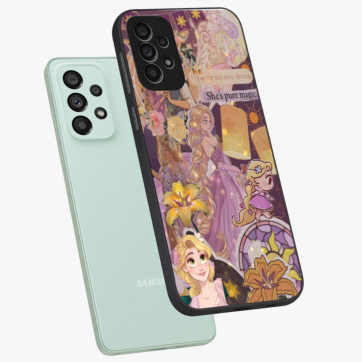 Magical Tangled Dream Glass Case displayed in angled mockup highlighting whimsical fantasy design with magical aesthetic.