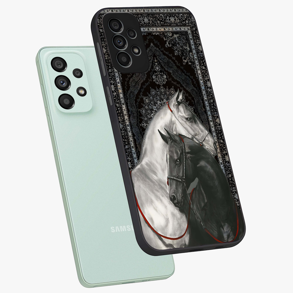 Majestic Ride Legacy Glass Case displayed in angled mockup highlighting sleek vehicle design with bold racing aesthetic.
