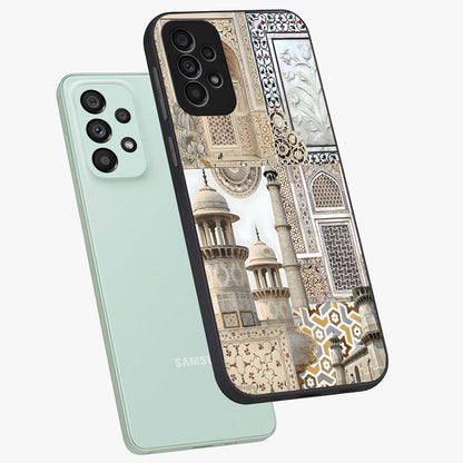 Mughal Marble Legacy Glass Case displayed in angled mockup highlighting elegant heritage marble artwork with royal aesthetic.