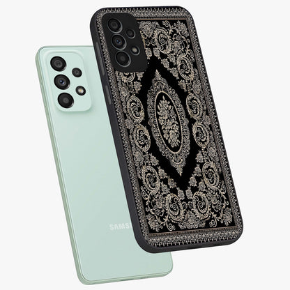 Noir Bloom Elegance Glass Case displayed in angled mockup highlighting refined flower design with stylish noir aesthetic.