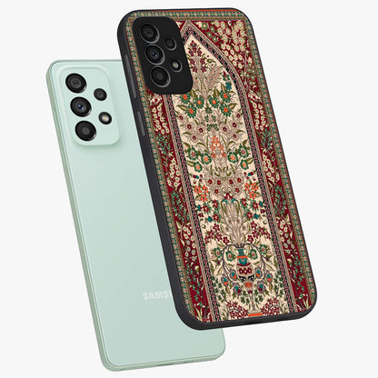 Persian Inspired Glass Case displayed in angled mockup highlighting intricate traditional design with elegant cultural aesthetic.