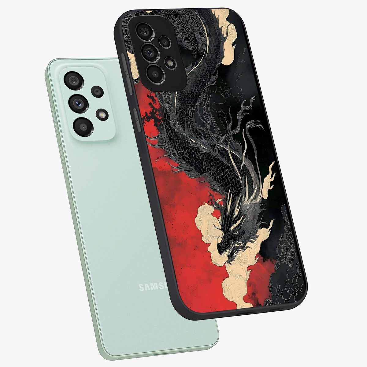 Shadow Dragon Fury Glass Case displayed in angled mockup highlighting powerful dragon illustration with dark fantasy aesthetic.