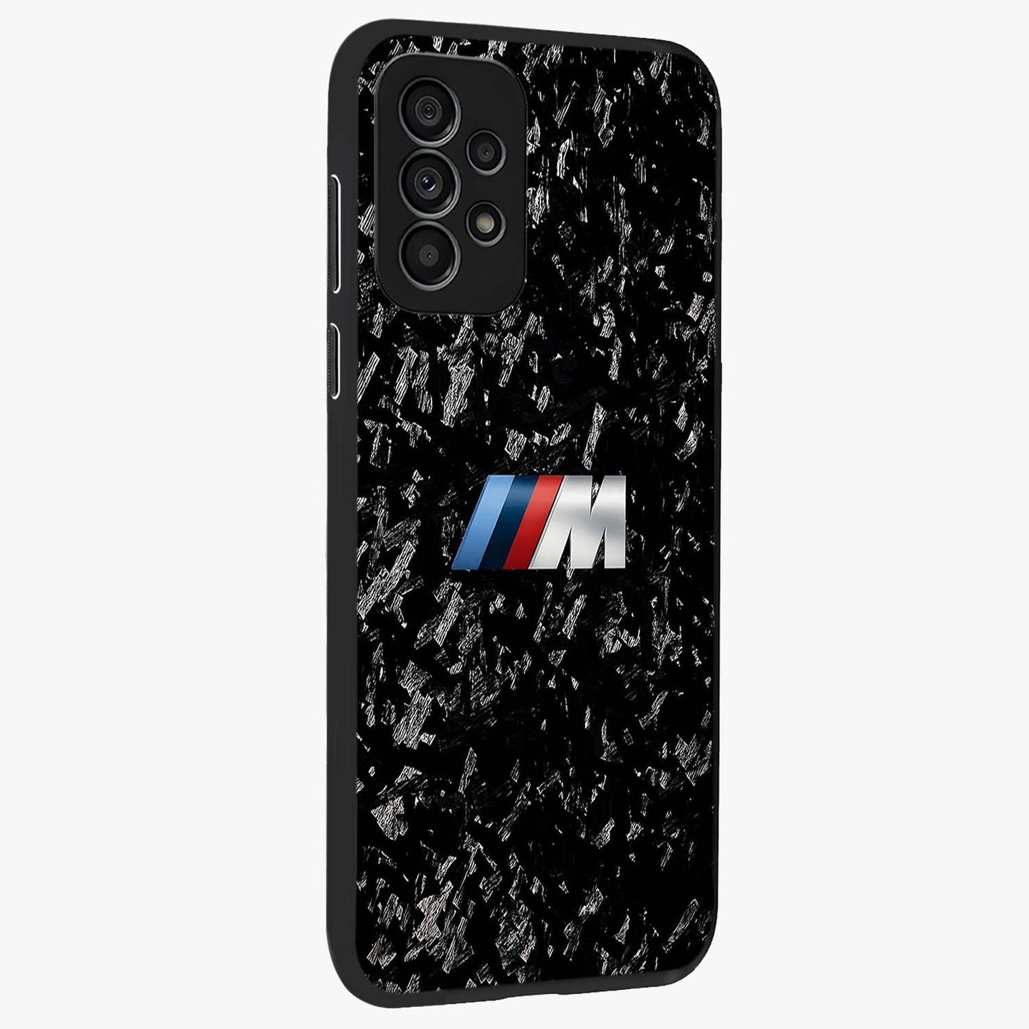 Carbon Speed Mark Glass Case upright view showcasing modern carbon speed graphic with bold automotive theme.