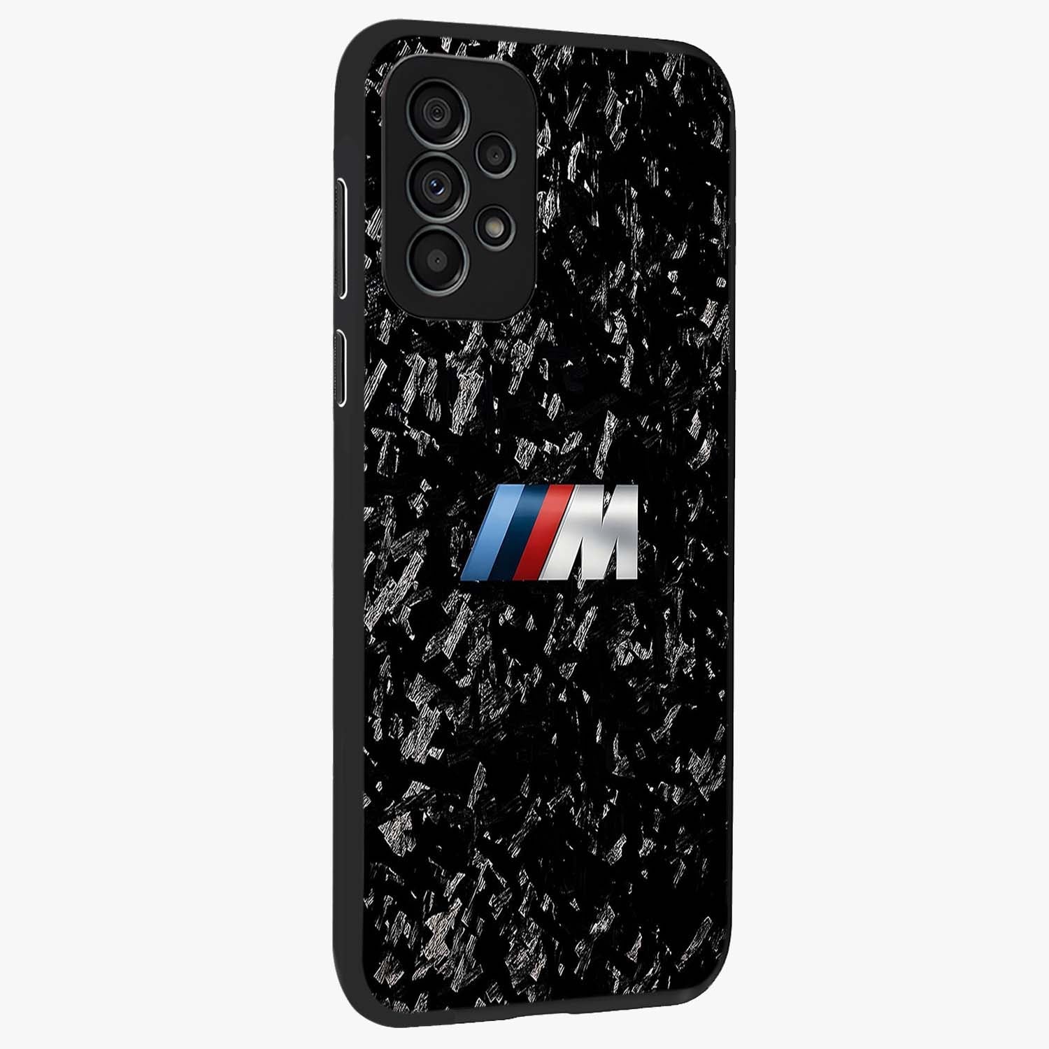 Carbon Speed Mark Glass Case upright view showcasing modern carbon speed graphic with bold automotive theme.