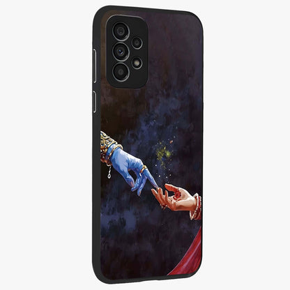Divine Touch Eternal Glass Case upright view showcasing peaceful spiritual artwork with eternal divine theme.