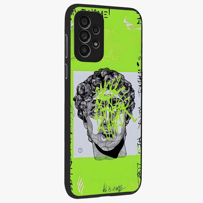 Neo Graffiti Rebellion Glass Case upright view showcasing colorful graffiti artwork with bold modern street style.