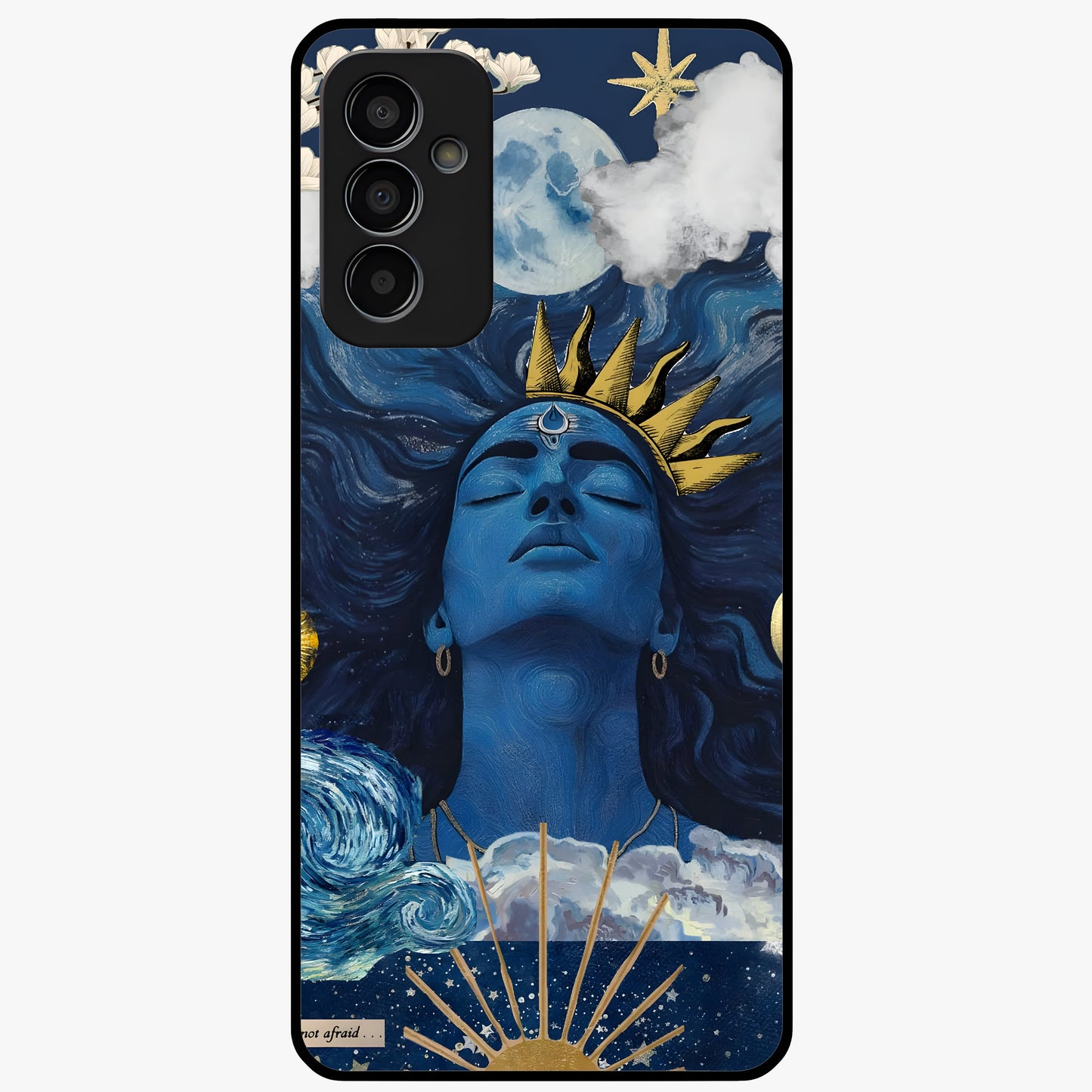 Aesthetic Lord Shiva Glass Case showing flat back view with divine Shiva artwork and glossy glass finish.