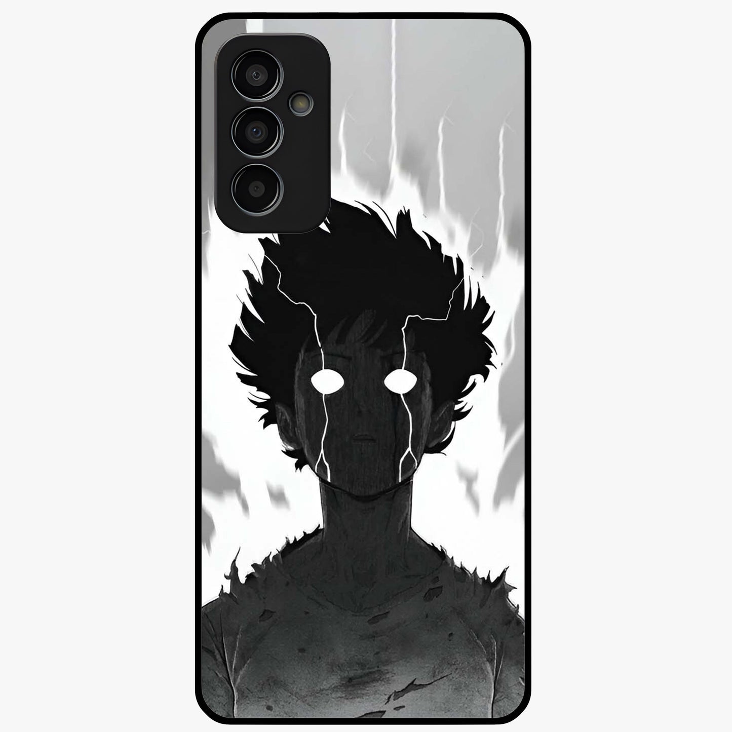 Awakened Inner Rage Glass Case showing flat back view with intense artistic artwork and glossy glass finish.