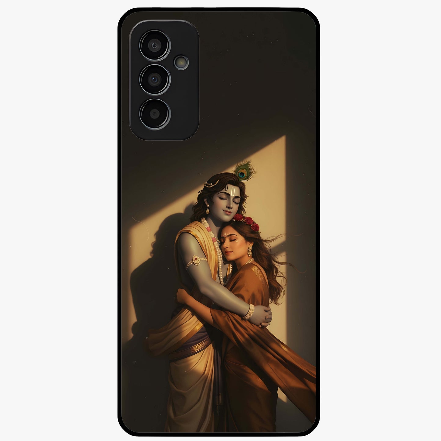 Divine Eternal Love Glass Case showing flat back view with spiritual love themed artwork and glossy glass finish.