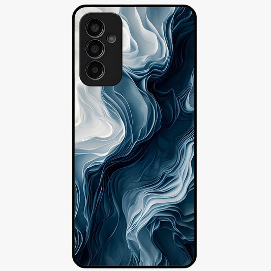 Ethereal Paper Marble Glass Case showing flat back view with soft marble paper texture artwork and glossy glass finish.