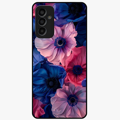 Flower Paper Art Pattern Glass Case showing flat back view with paper cut style floral artwork and glossy glass finish.