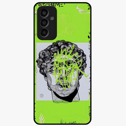 Neo Graffiti Rebellion Glass Case showing flat back view with vibrant graffiti artwork and glossy glass finish.