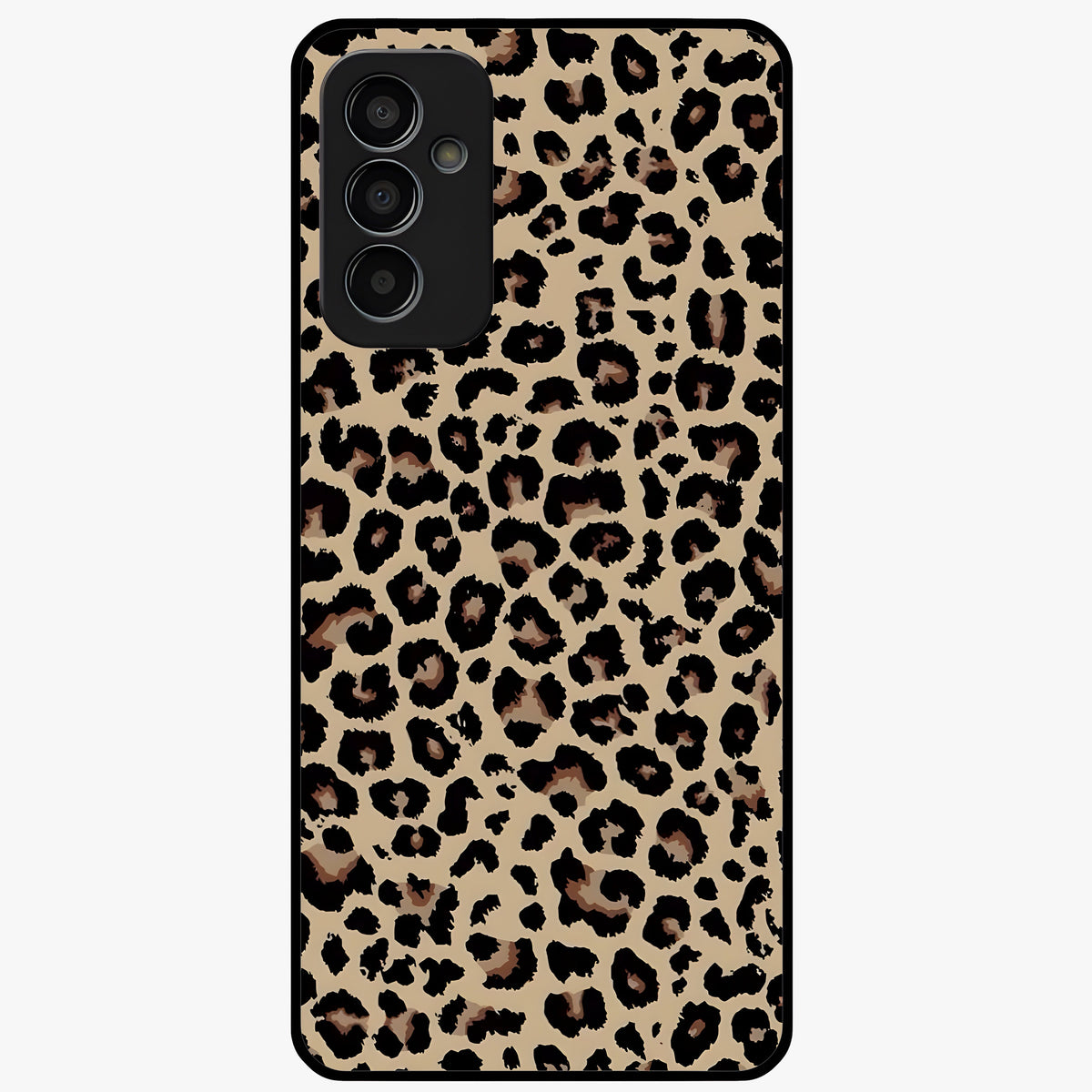 Savage Chic Pattern Glass Case showing flat back view with stylish patterned artwork and glossy glass finish.