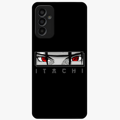 Scarlet Gaze Dominance Glass Case showing flat back view with striking red themed artwork and glossy glass finish.