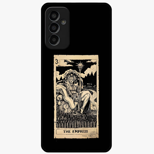 The Empress Glass Case showing flat back view with regal feminine artwork and glossy glass finish.