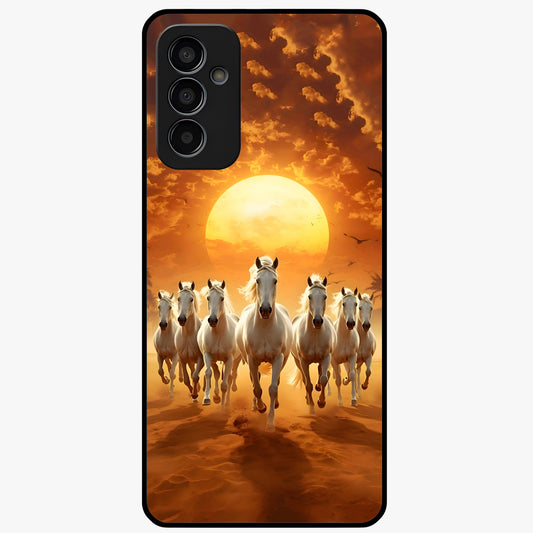Wild Sunset Majesty Glass Case showing flat back view with majestic sunset landscape artwork and glossy glass finish.